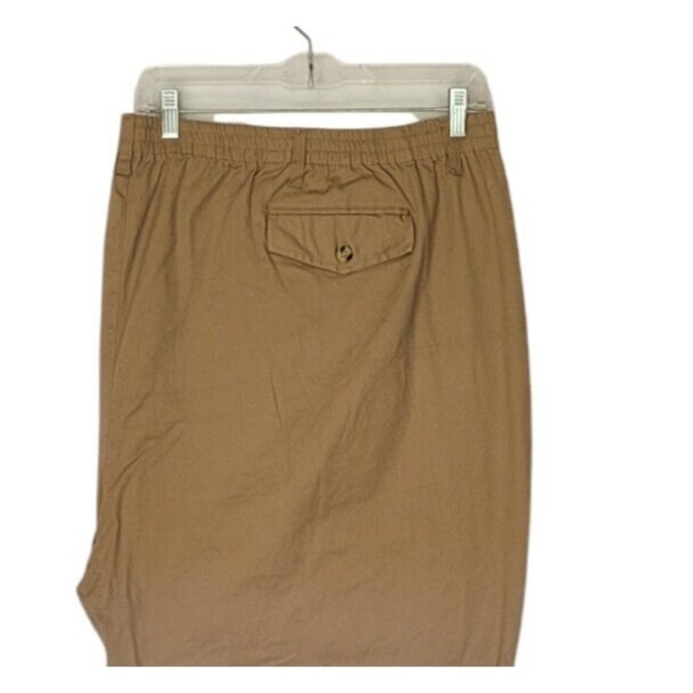 Haband Pants Mens 56 Twill Khaki Front Pockets Back Pockets Button Elastic